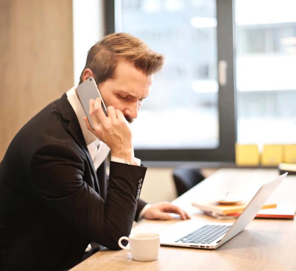 on the phone with delinquent payer